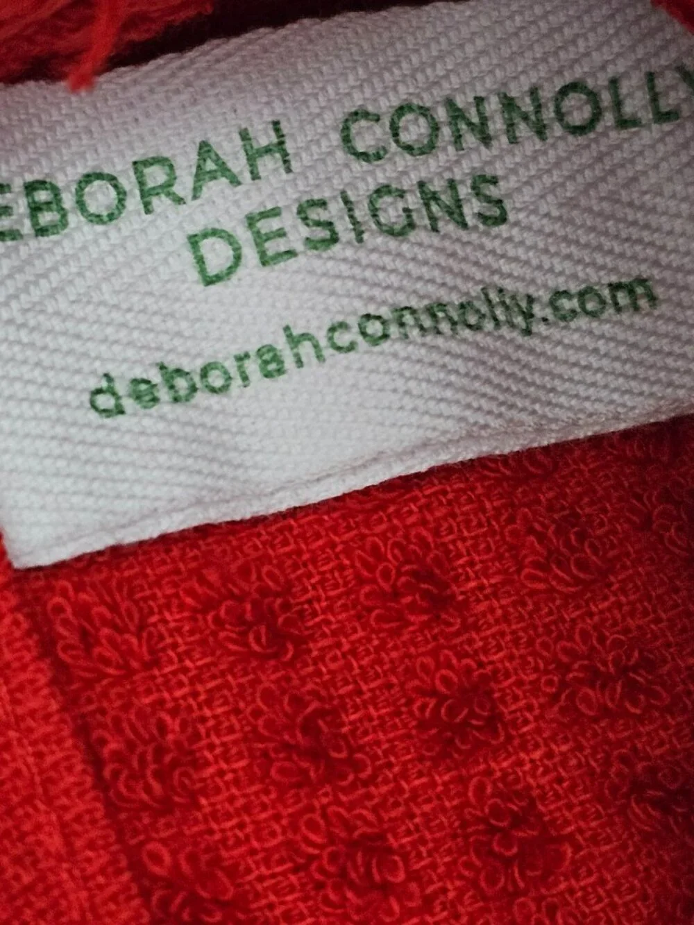 Deborah Connolly Hand Towels Sequin Star Smiley Peace Pattern New Red Blue 5pc